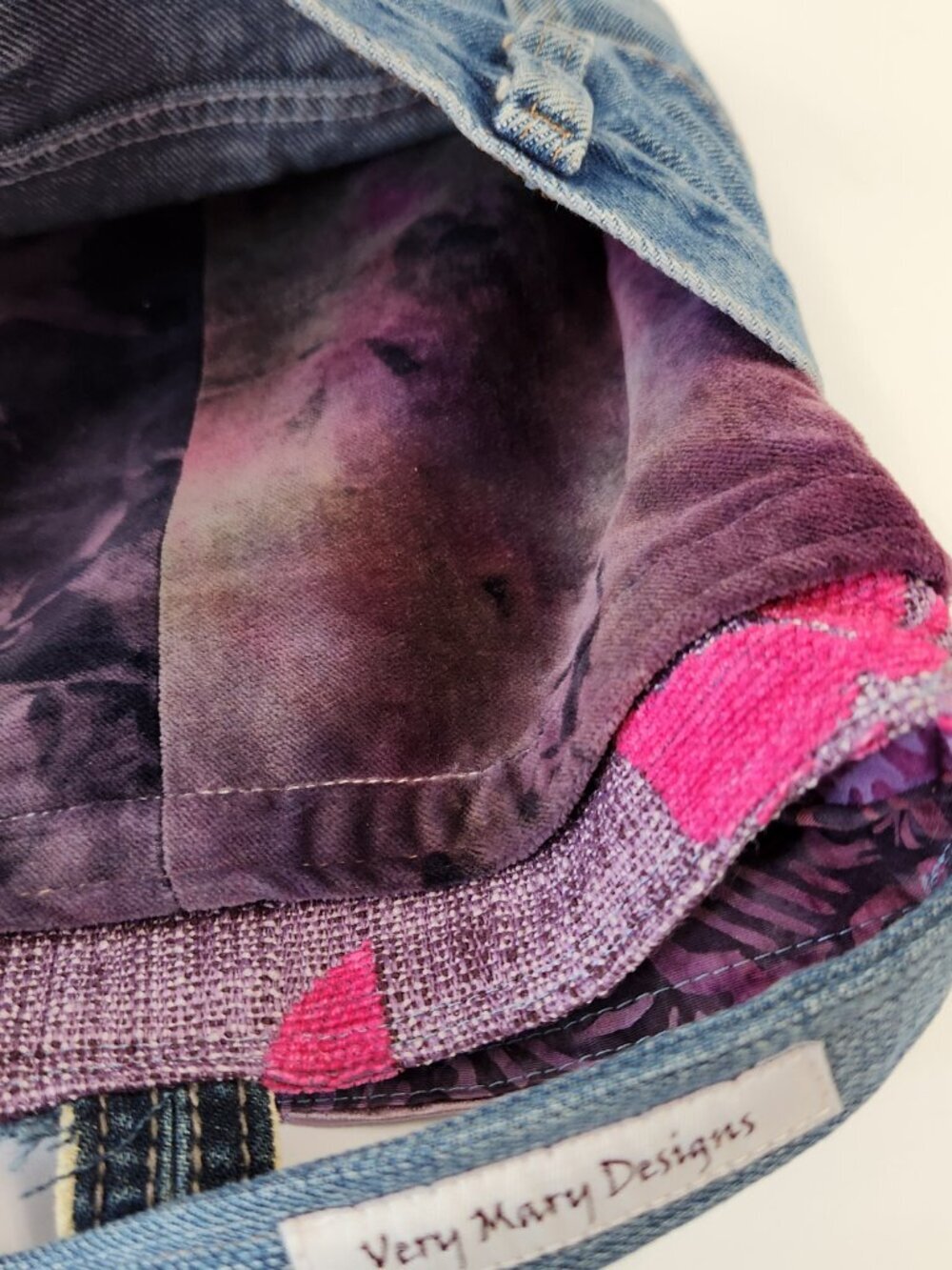 Handmade boho Denim Wrangler Jean Purse Crossbody Very Mary Designs - Picture 4 of 12